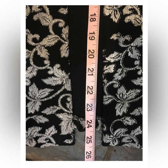 Xscape mother of bride black JACKET SET Joanna Chen Silver glitter stretchy MED - Picture 9 of 11